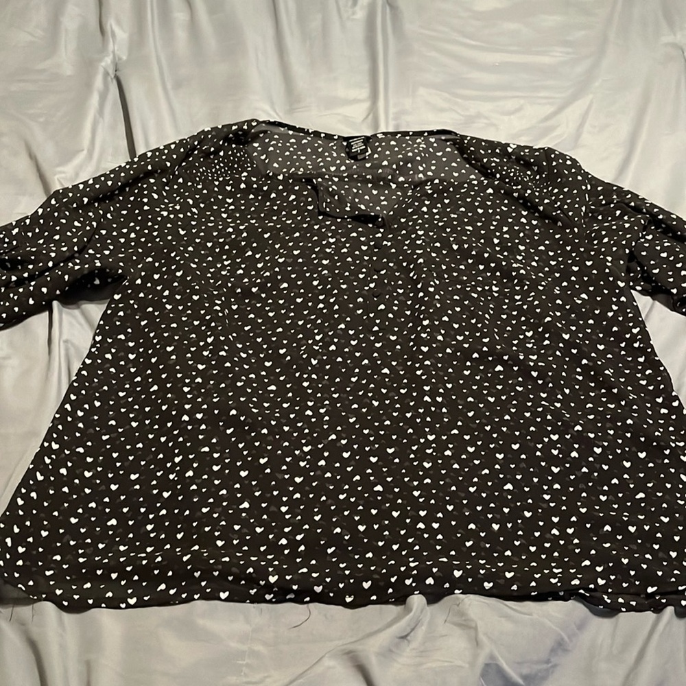 Heart print blouse